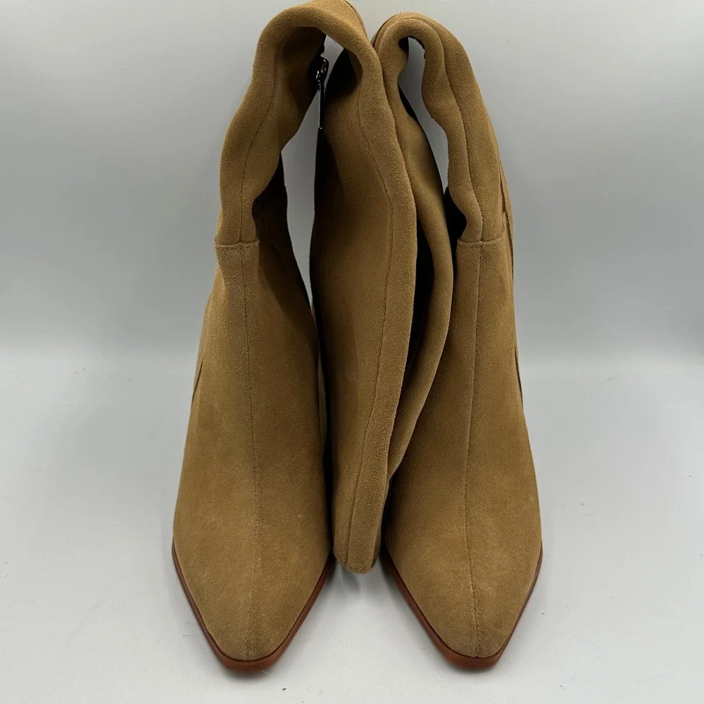 Vince Camuto Tiasie Over‎ Knee Boots Tan Suede Wedge Wmn 5.5 Pointed Toe Euro